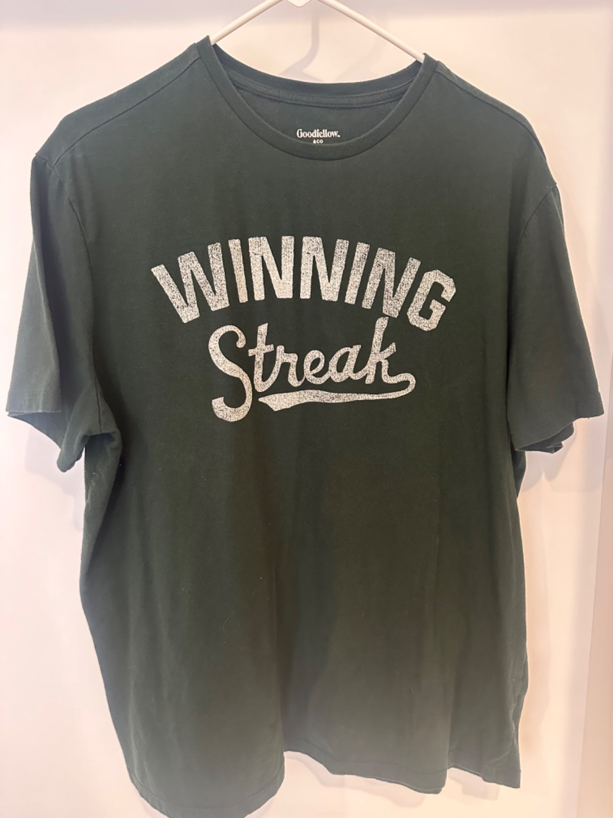 Goodfellow Mens Short Sleeve Graphic T-Shirt XL Green Winning Streak Poker Lucky