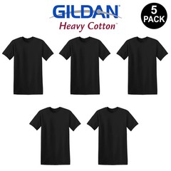 Gildan 5000 Heavy Cotton T-Shirt Small (S) Blank Plain Tee 5 Pack Bulk