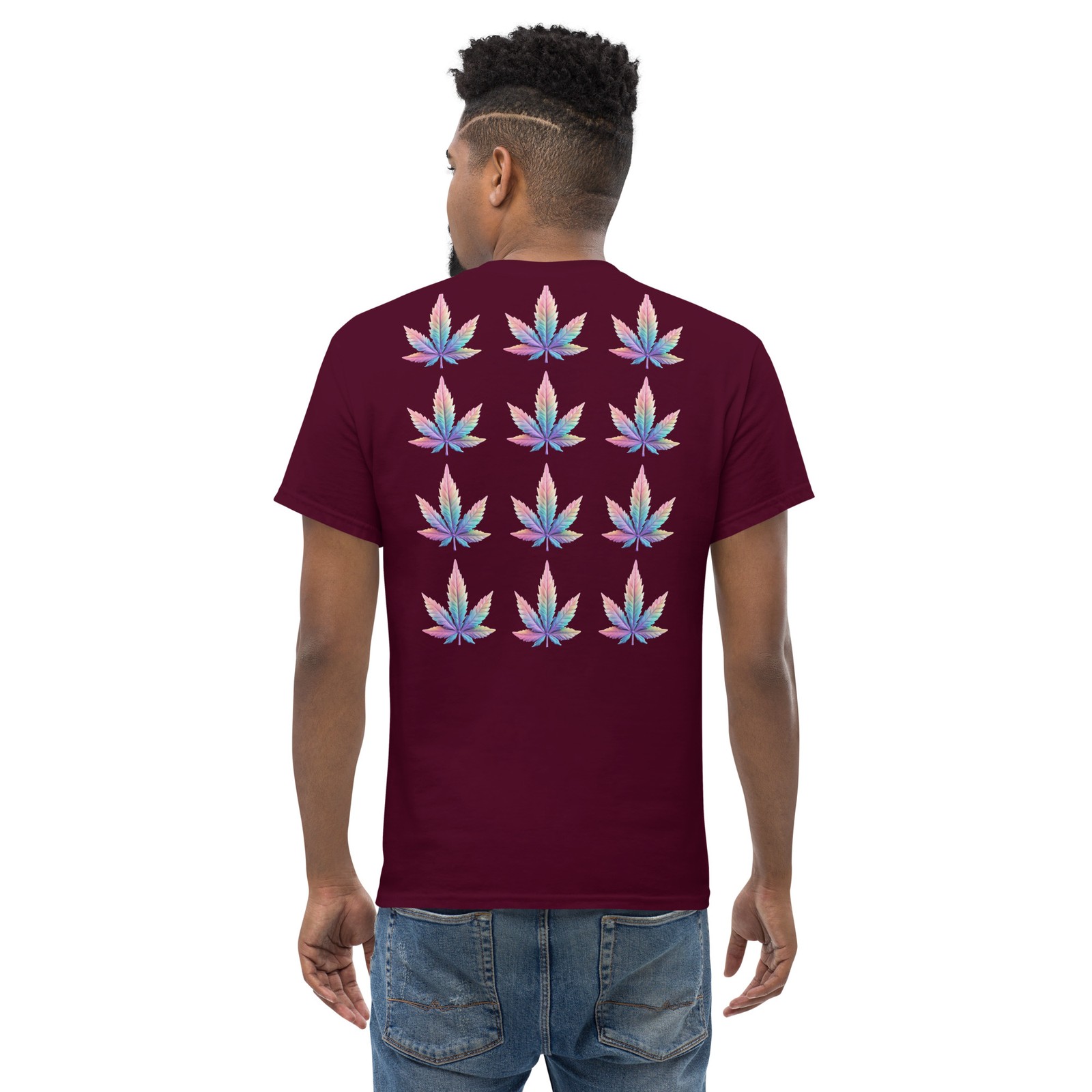Colourful 420 Leaf Back Logo Unisex classic tee