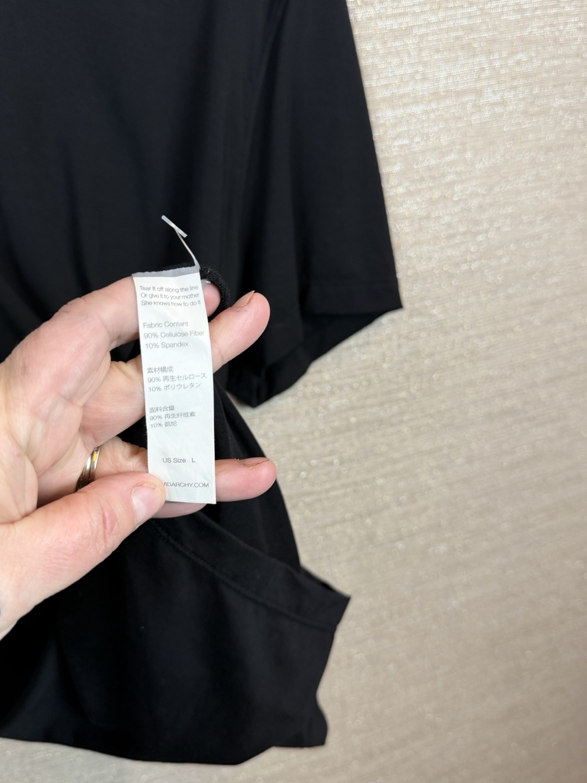 David Archy Size L V Neck Short Sleeve Black Bamboo Under Shirt NWOT gallery