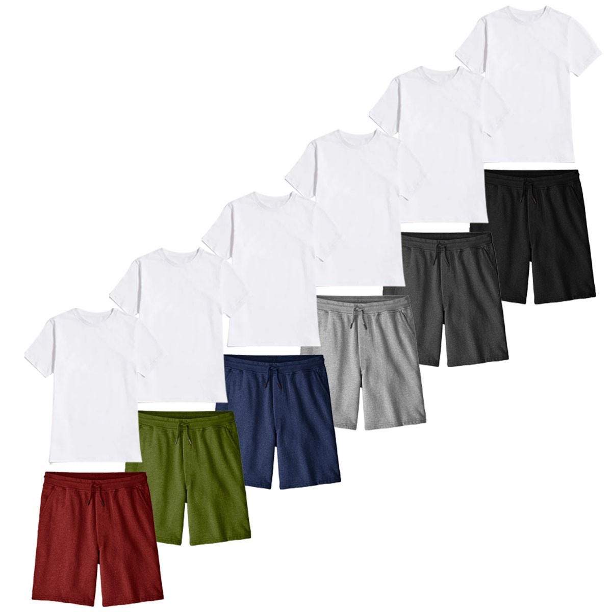 Men's 2 Piece T-Shirt & Shorts Set Gym Outfit Tracksuit Summer Short Sleeve New gallery