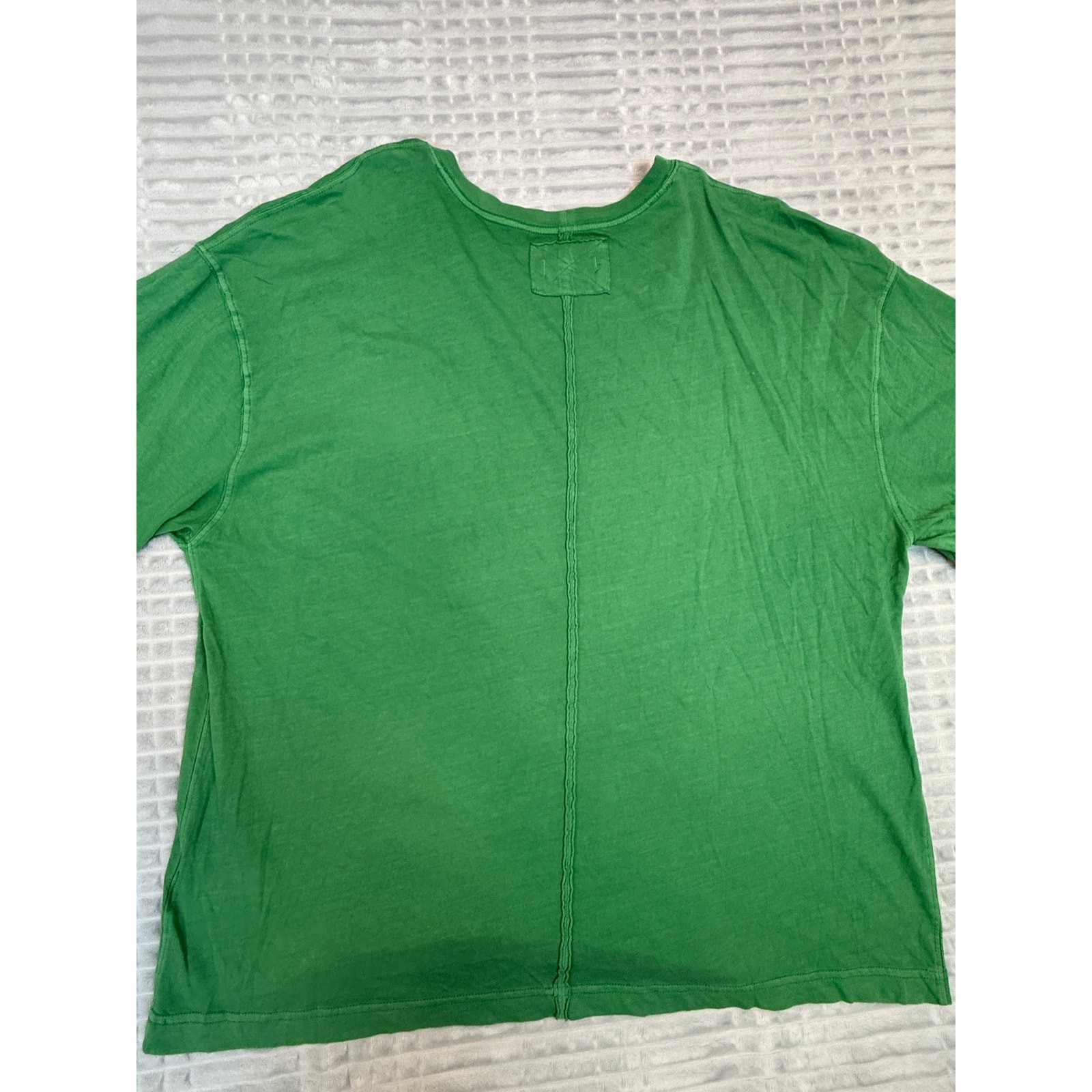 We The Free Free People Quilted Top Mens XL Green Oversized Crewneck Pullover gallery