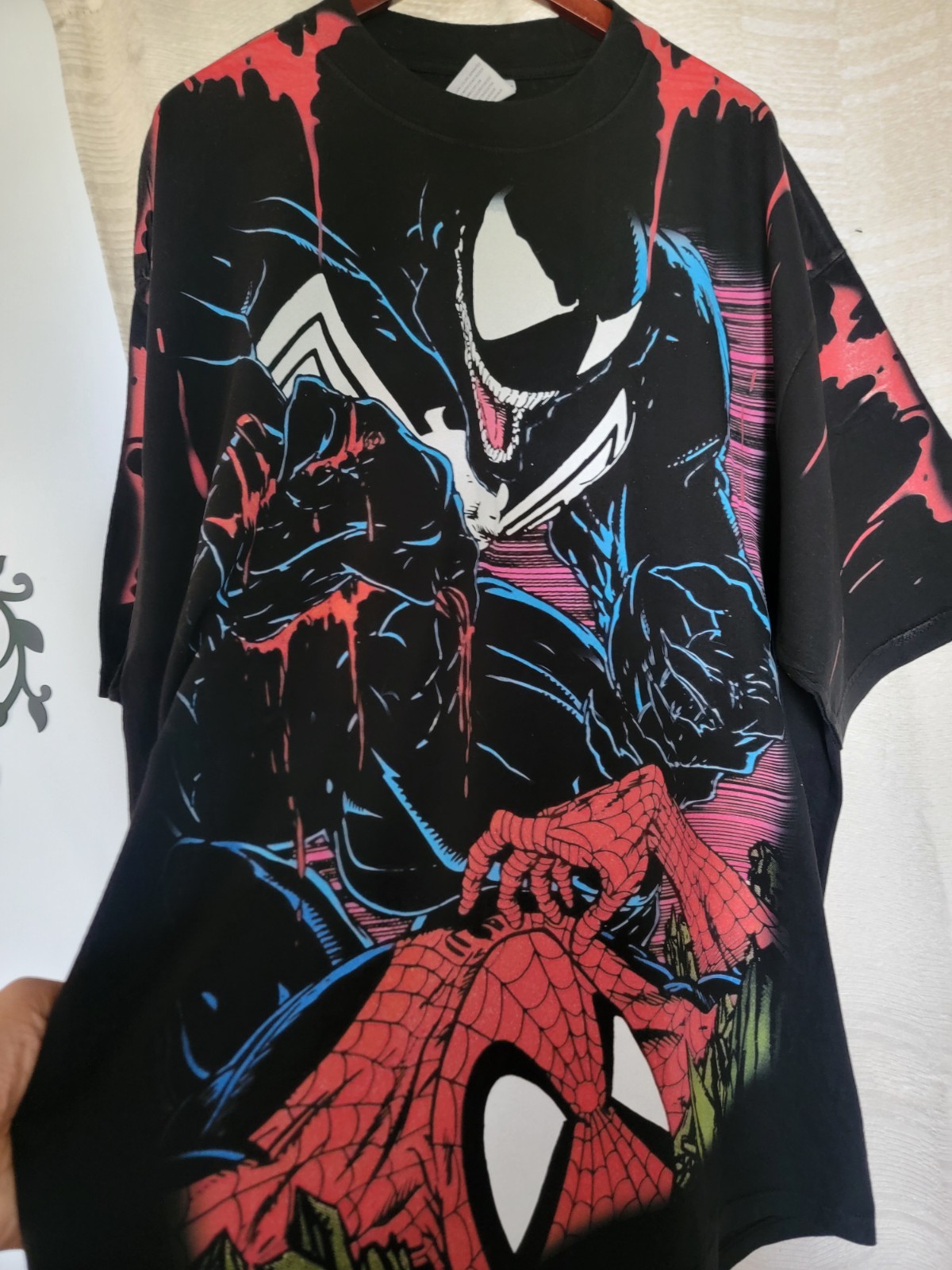 VENOM SPIDERMAN ON A SHAKA HEAVYWEIGHT GARMET DYED T SHIRT Jumbo Print "MODERN" gallery