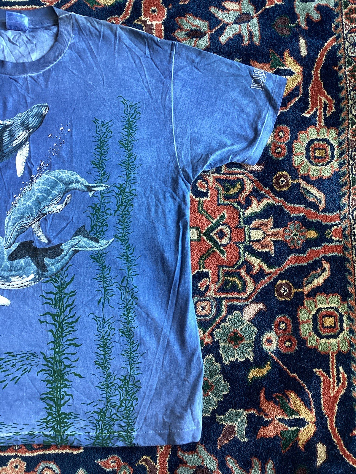 Vintage 1990s Whale Animal Nature Die T Shirt Double Sided Art Hippy Hawaii gallery
