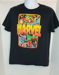 Marvel Comics Classic Mens T-Shirt – Marvel Orangish Logo Rectangle size Large