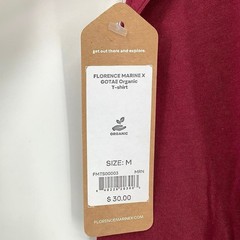 NEW Florence Marine X Men’s Medium GOTAE Organic Maroon Short Sleeve Tee M4-2