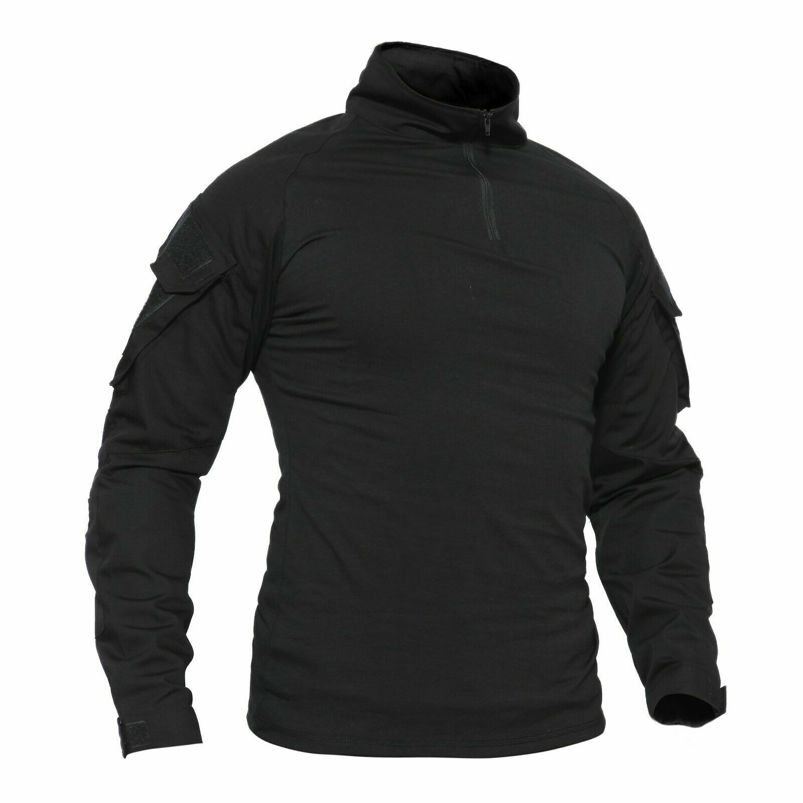 Men's Hunting T-Shirt Long Sleeve Ripstop Tactical Training 1/4 Zip Pullover US gallery