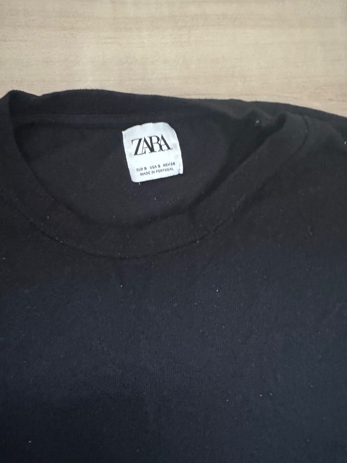 Zara T Shirt Mens S Black Short Sleeve Classic Collar knit gallery