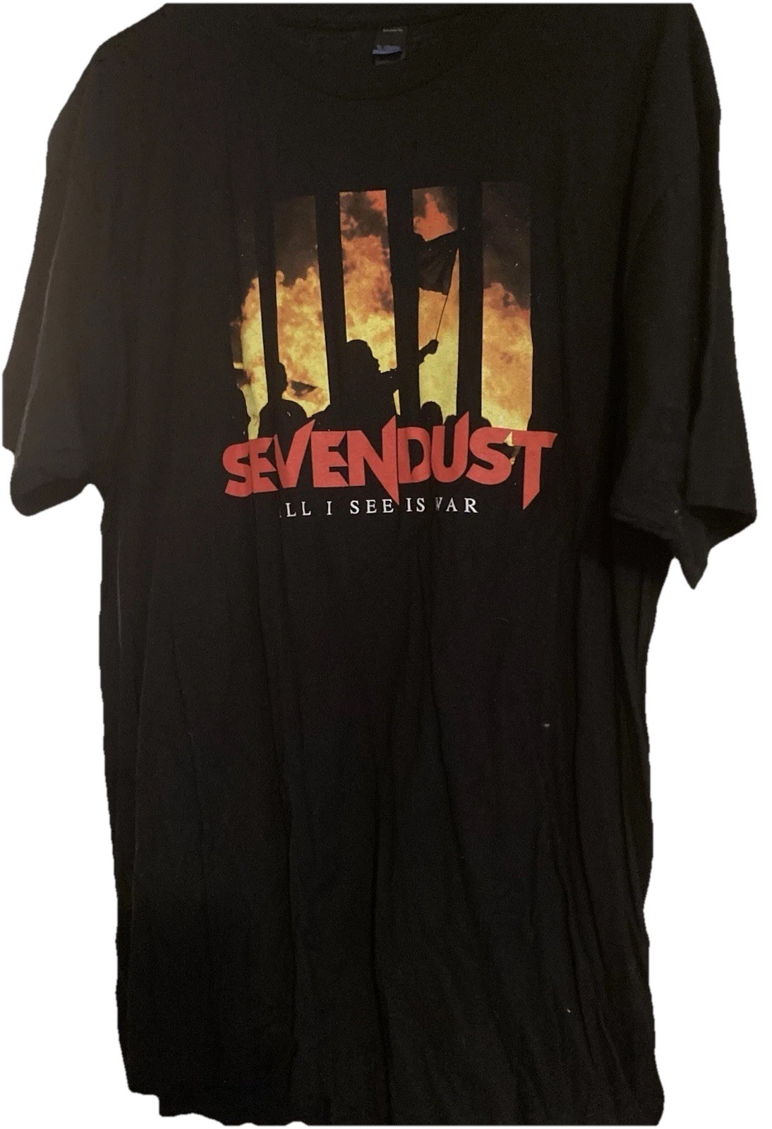 Tultex Sevendust All I See Is War Black XL Graphic Tee Crew Neck Preshrunk gallery