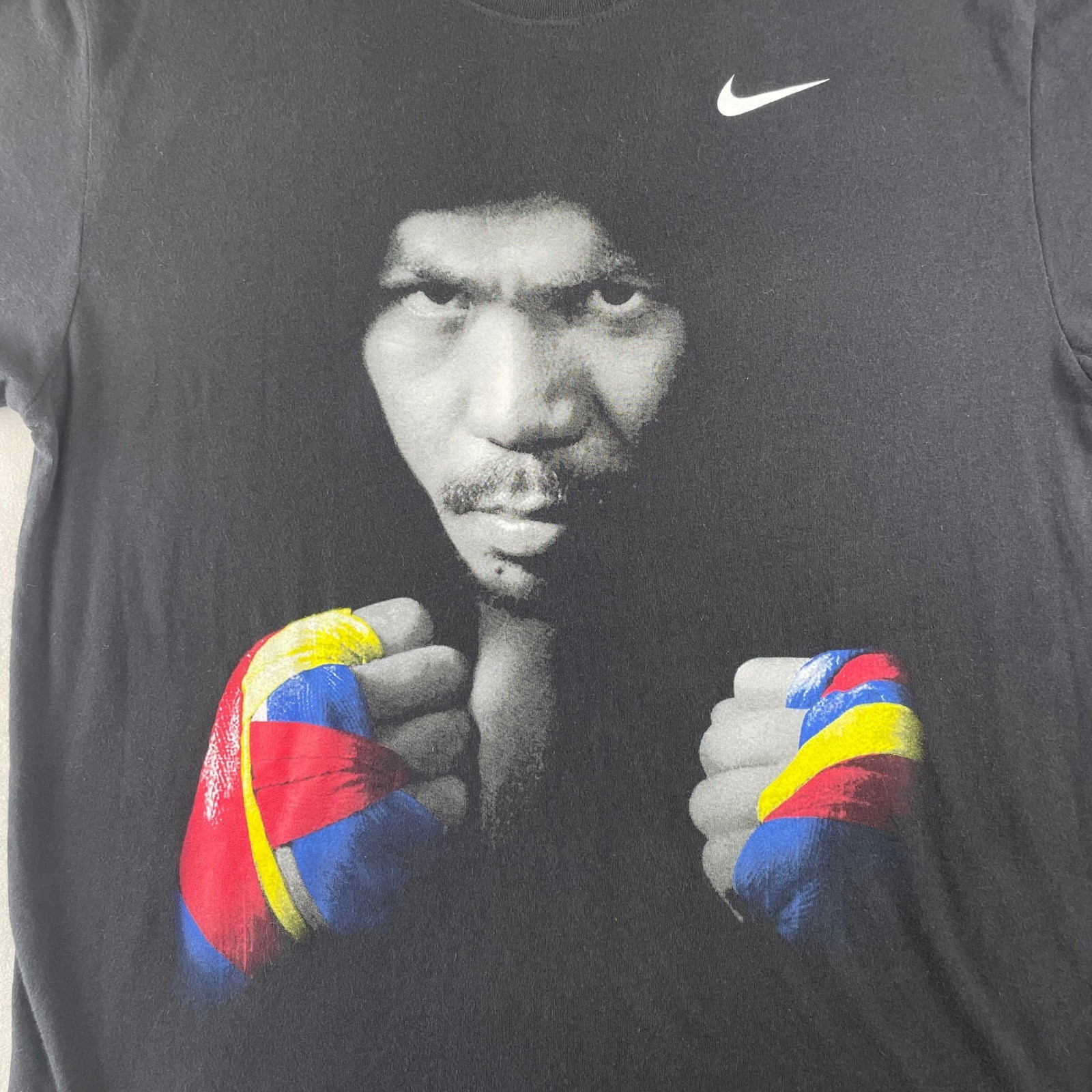 Nike Dri Fit Manny Pacquiao Pacman Pambansang Kamao T Shirt Black M Boxing Rare gallery