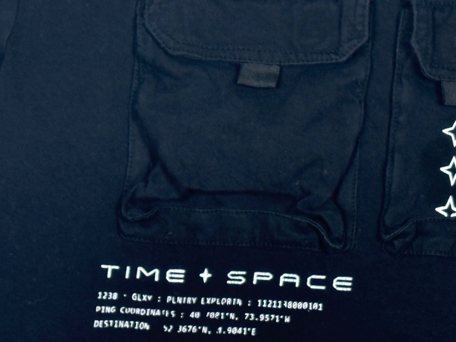 Time Space T Shirt Mens Large Black Utility Pocket Graphic Streetwear Techwear gallery