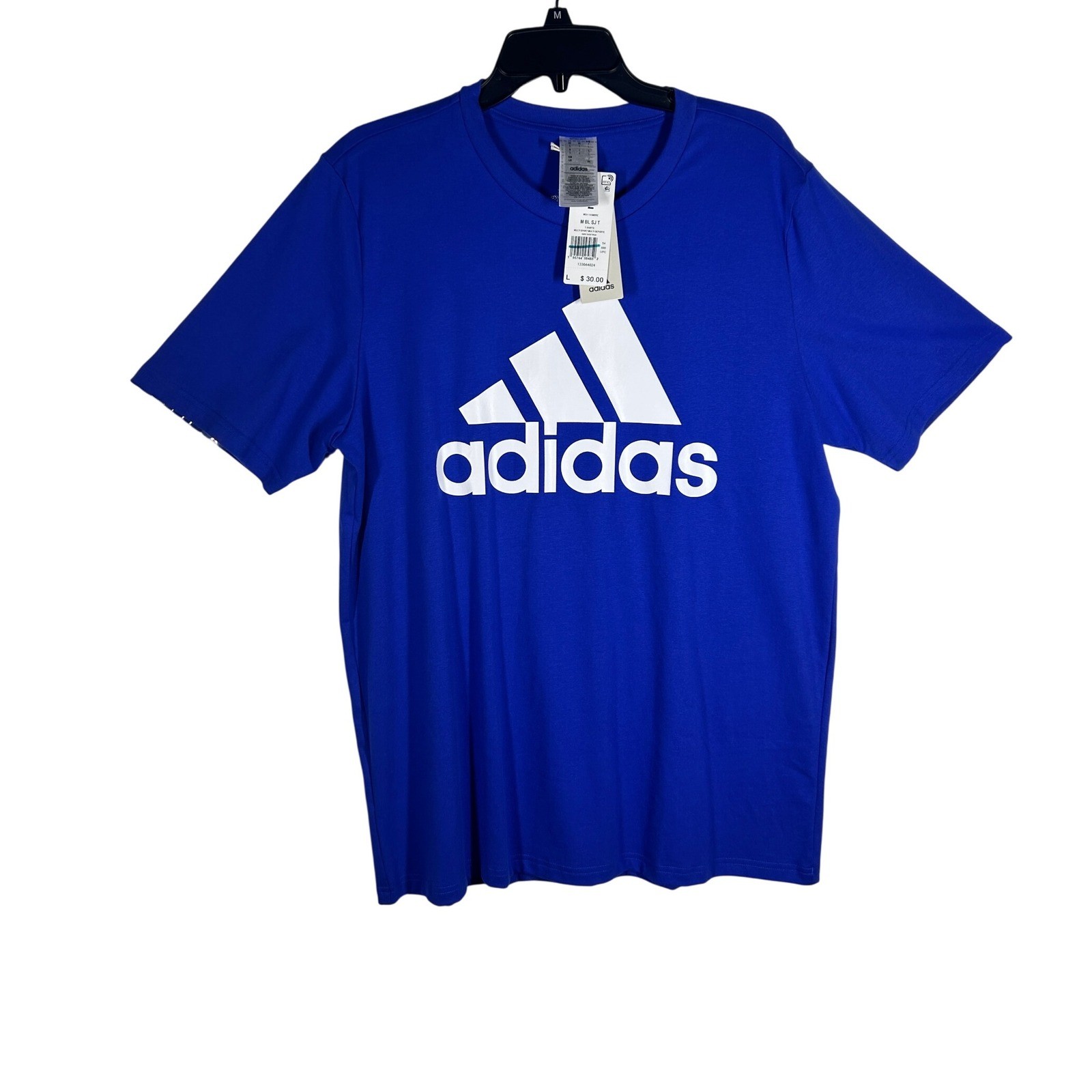 Adidas Mens T-Shirt Large Blue Graphic Logo Activewear Casual Training Tee NEW gallery