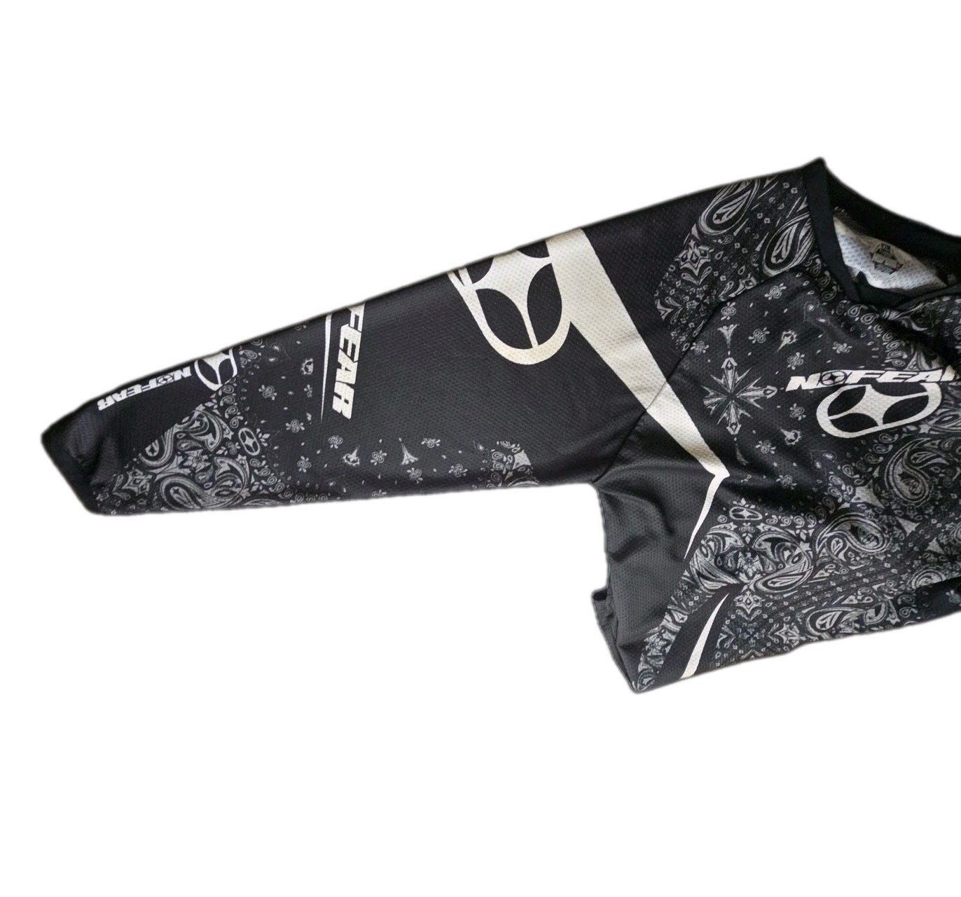 No Fear Rogue Series Motocross Jersey Mens XL Black White Paisley Y2K MX BMX gallery