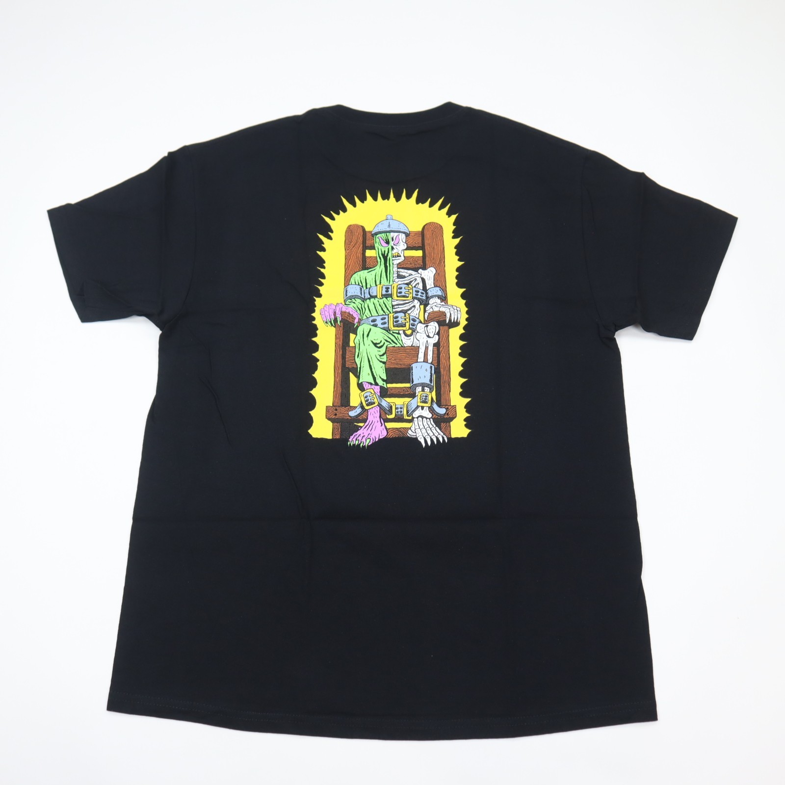 Deathwish Skate T-Shirt Mens Large Black Skeleton Electric Chair Ghoul NEW gallery