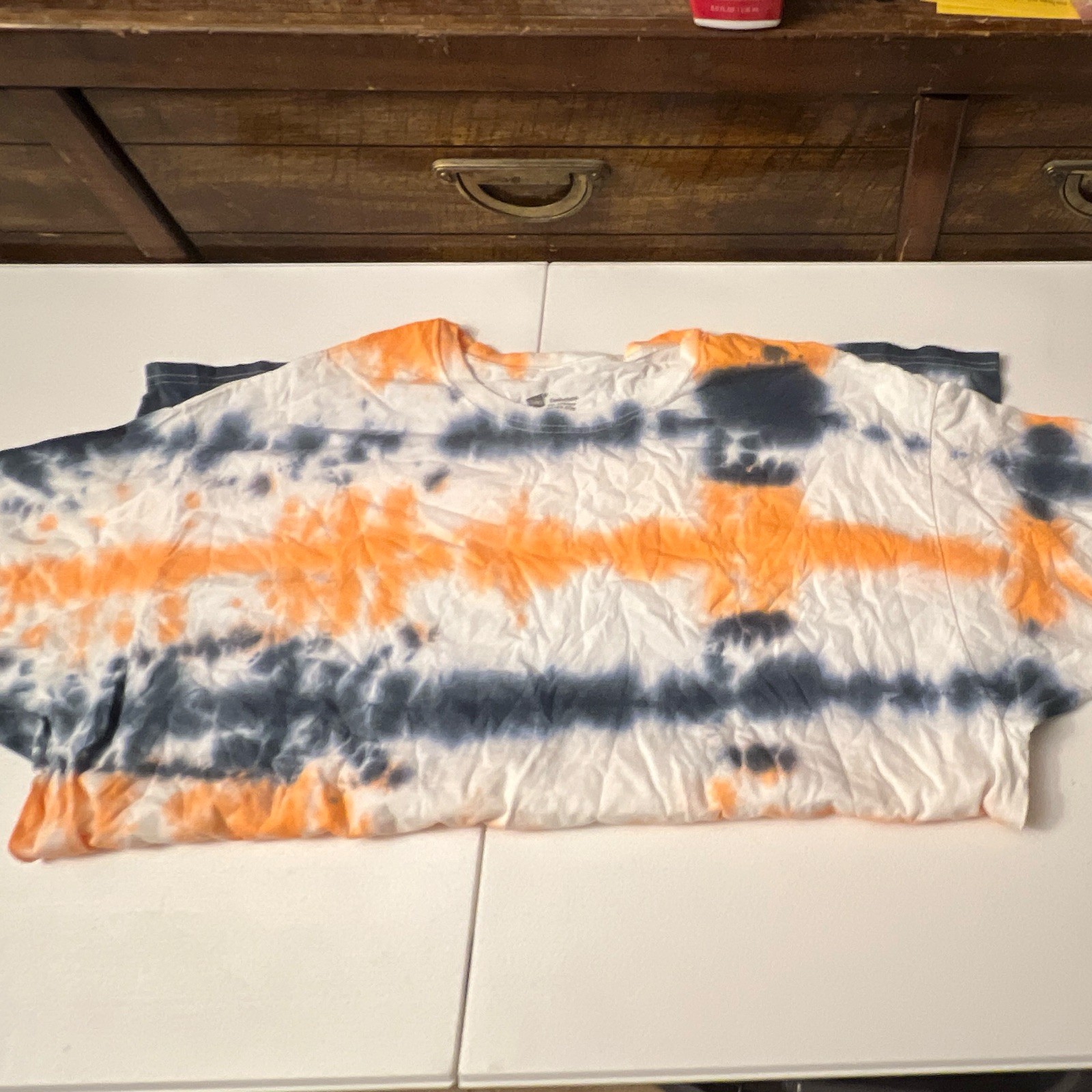 3XL Orange and Black Short Sleeve Tye Dye Shirt gallery