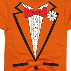 LIGHT BLUE or ORANGE RUFFLED TUXEDO TEE costume dumb and dumber halloween TUX