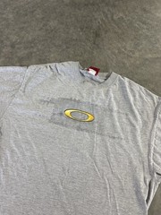 Oakley software Mens Gray Logo Graphic Crew Neck Short Sleeve T-Shirt XL Cotton