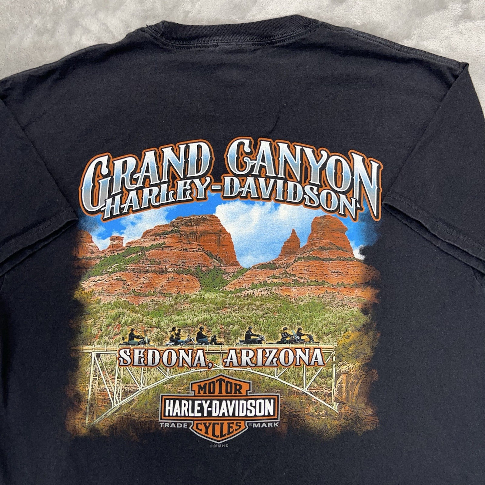 HARLEY DAVIDSON Men’s Short Sleeve T-Shirt Sz Large Black Grand Canyon Sedona AZ gallery