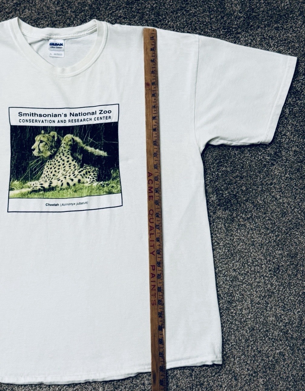 Smithsonian National Zoo Wildlife Cheetah T Shirt White Animal Graphic Tee XL gallery