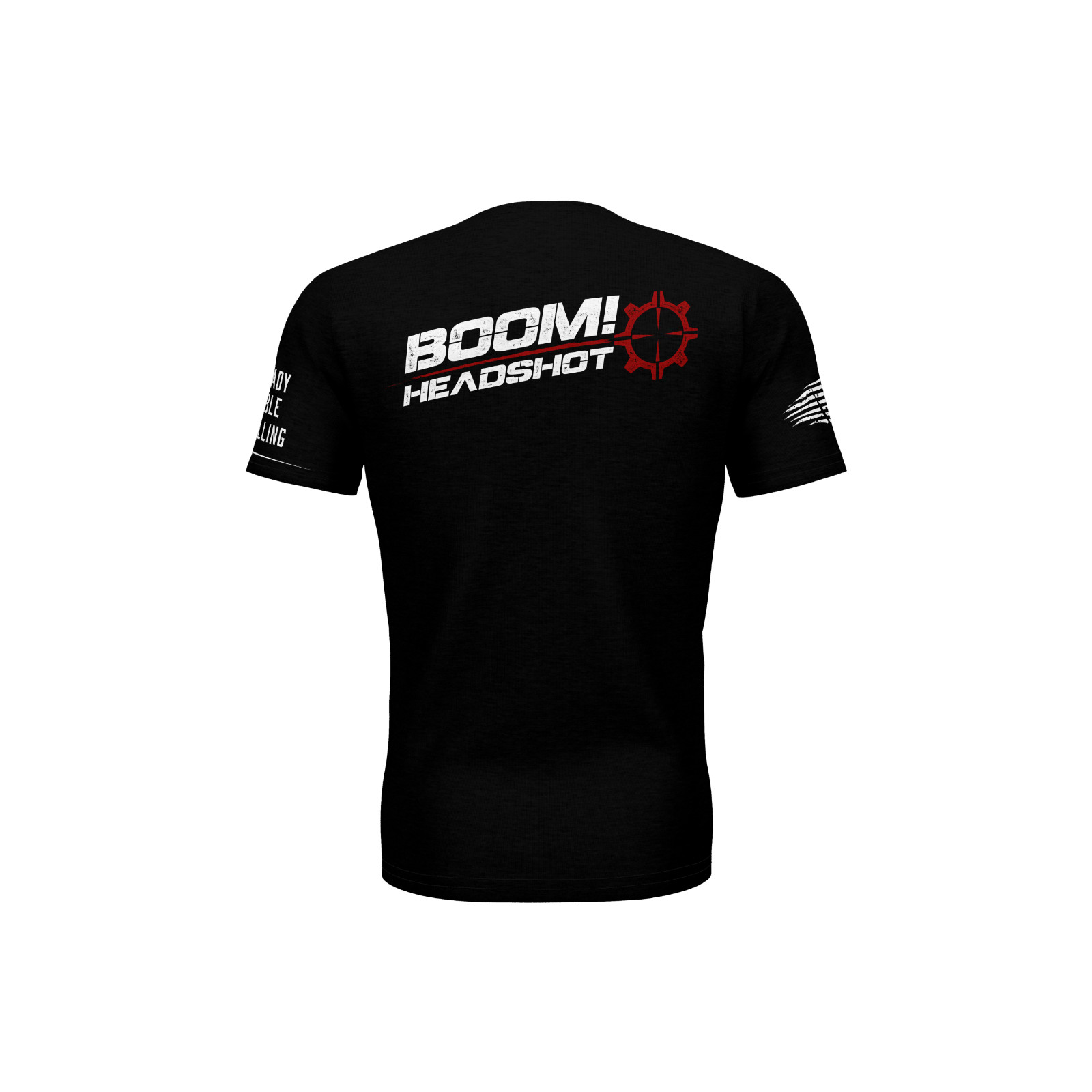 Boom Headshot T-Shirt Available in Black, White, and Gray-Raw Country