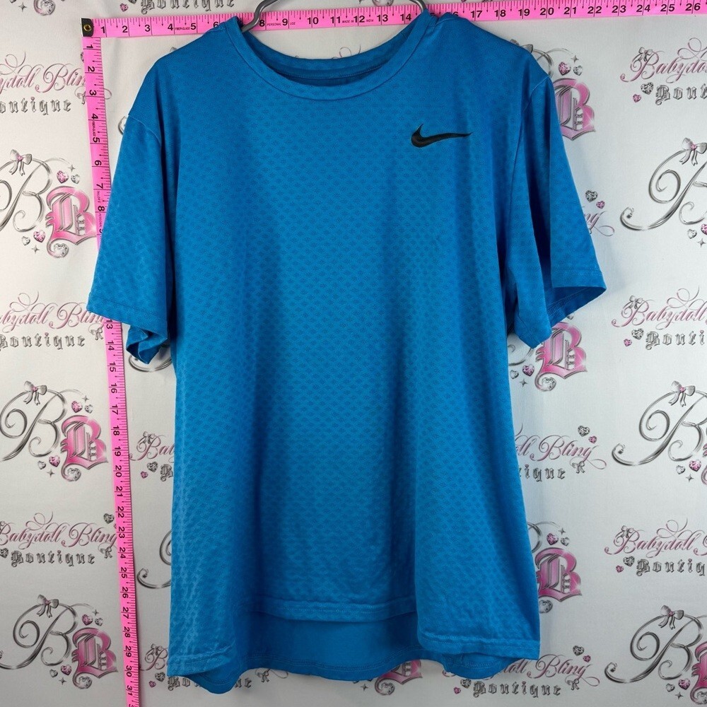 Nike T-shirt stretchy Bright Blue Dri-FIT Short Sleeve Athletic Tee gallery
