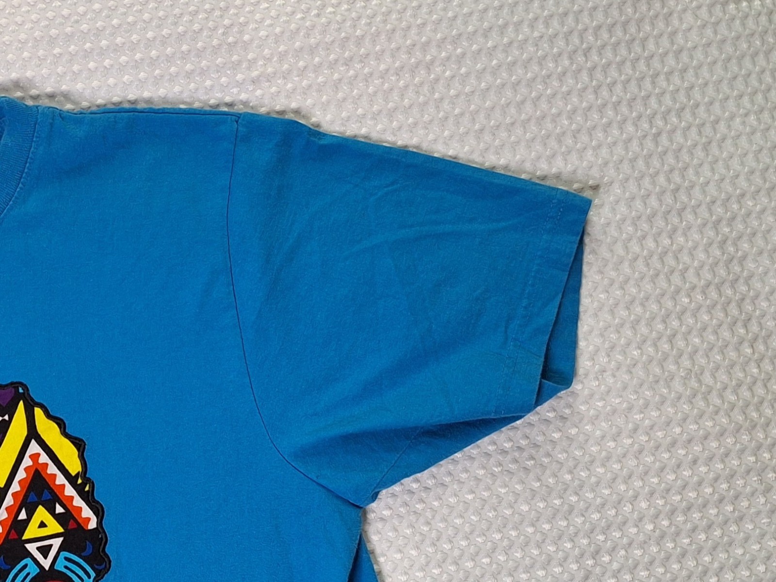 Kenya Africa Embroidered Colorful Souvenir Blue T-shirt Size L African Prints gallery