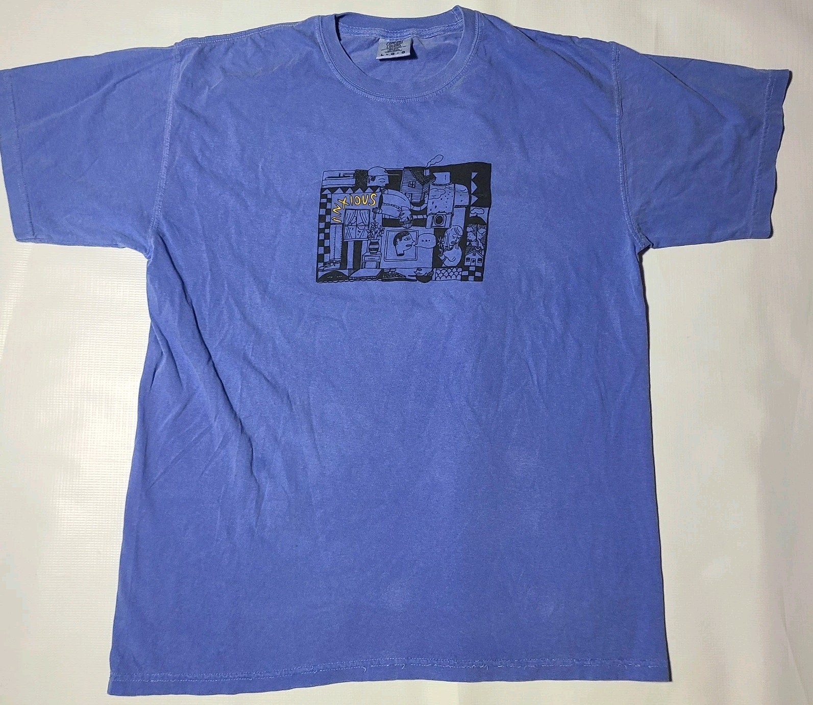Anxious Band TShirt – Hardcore Emo Title Fight Fiddlehead Size L Comfort Colors