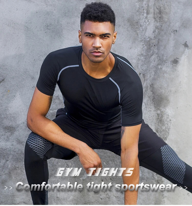 Men's Compression Short Sleeve Sports Running Shirts Fitness Quick Dry T-shirt gallery