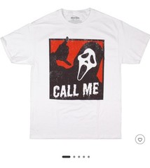 Seven Times Six Mens’ Ghost Face Call Me Distressed Graphic Print T-Shirt M size