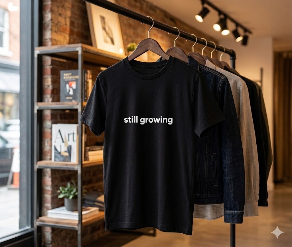 Still Growing Tee Minimalist Text Shirt, Growth Mindset - H090 gallery