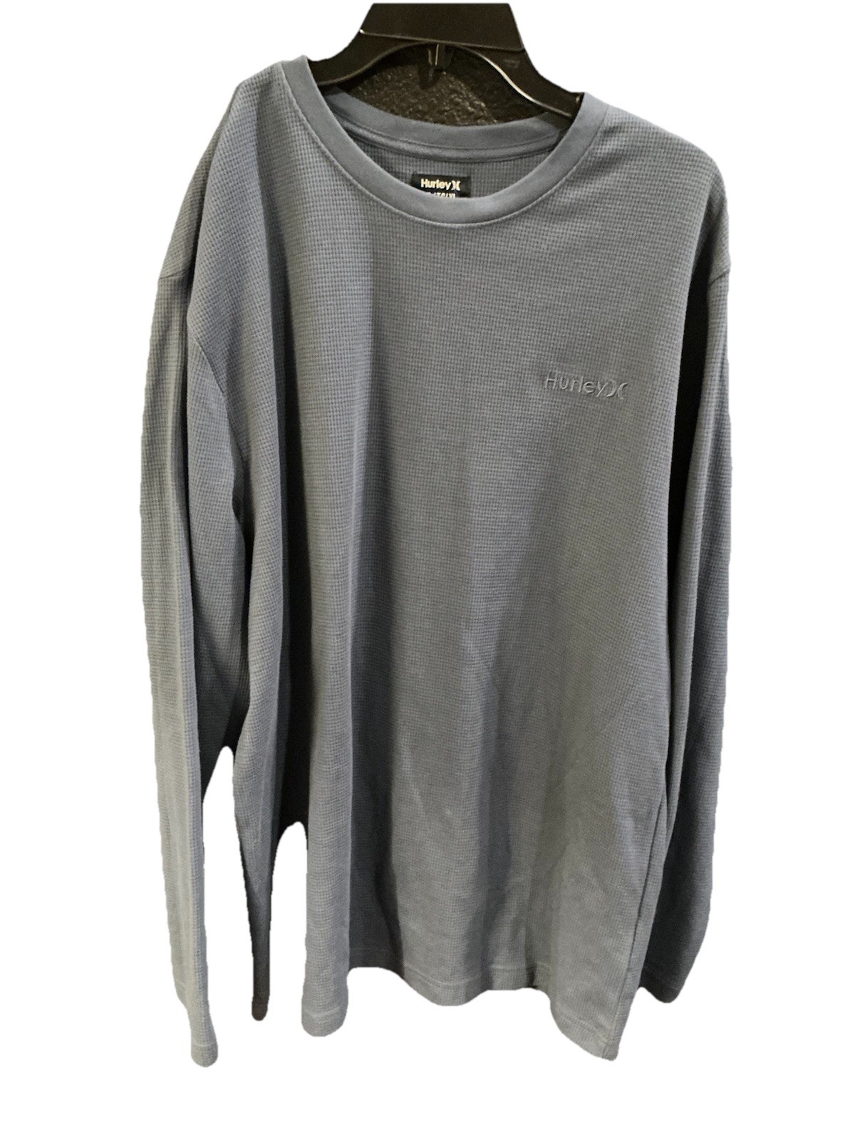 Hurley Men’s XL Blue Waffle Knit Thermal Long Sleeve Shirt