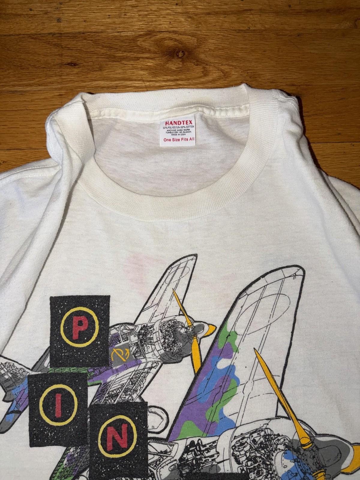 HANDTEX Pink Floyd World Tour White Graphic Print Crew Neck T-Shirt One Size gallery