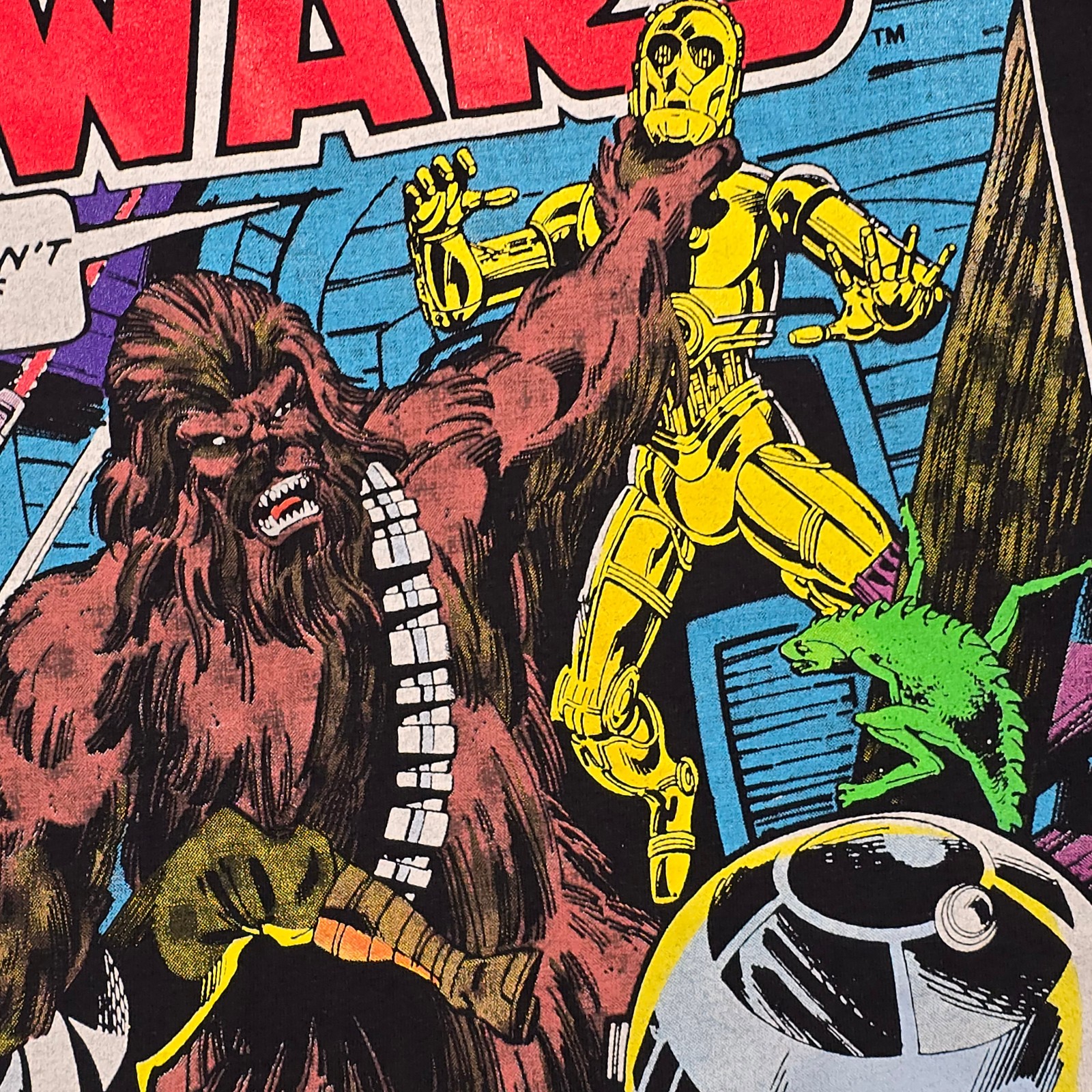 Star Wars Comic Book Shirt Mens 2XL XXL Black Chewbacca Luke C3P0 R2D2 NWT gallery