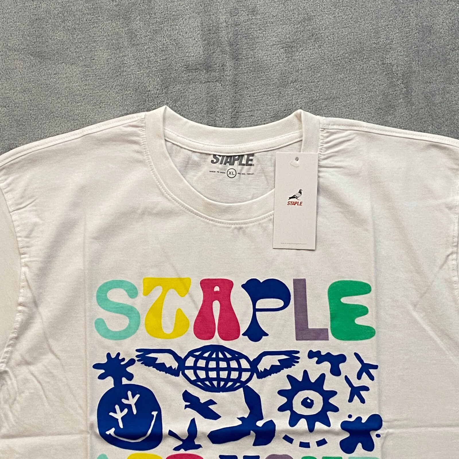 Staple World NYC T Shirt Men XL White Let Your Mind Wander Graphic Skate Tee gallery