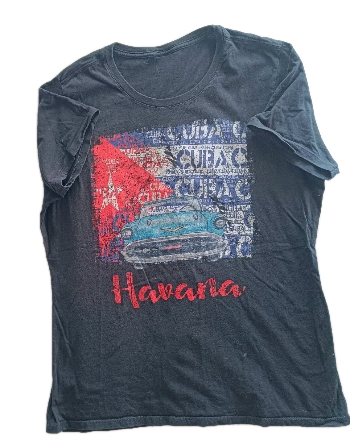 Havana Cuba T Shirt Mens M Black Vintage Car Retro Theme Holiday Caribbean gallery