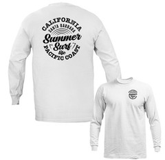 Pacific Coast California Santa Barbara Summer Surf Life Long Sleeve T-Shirt