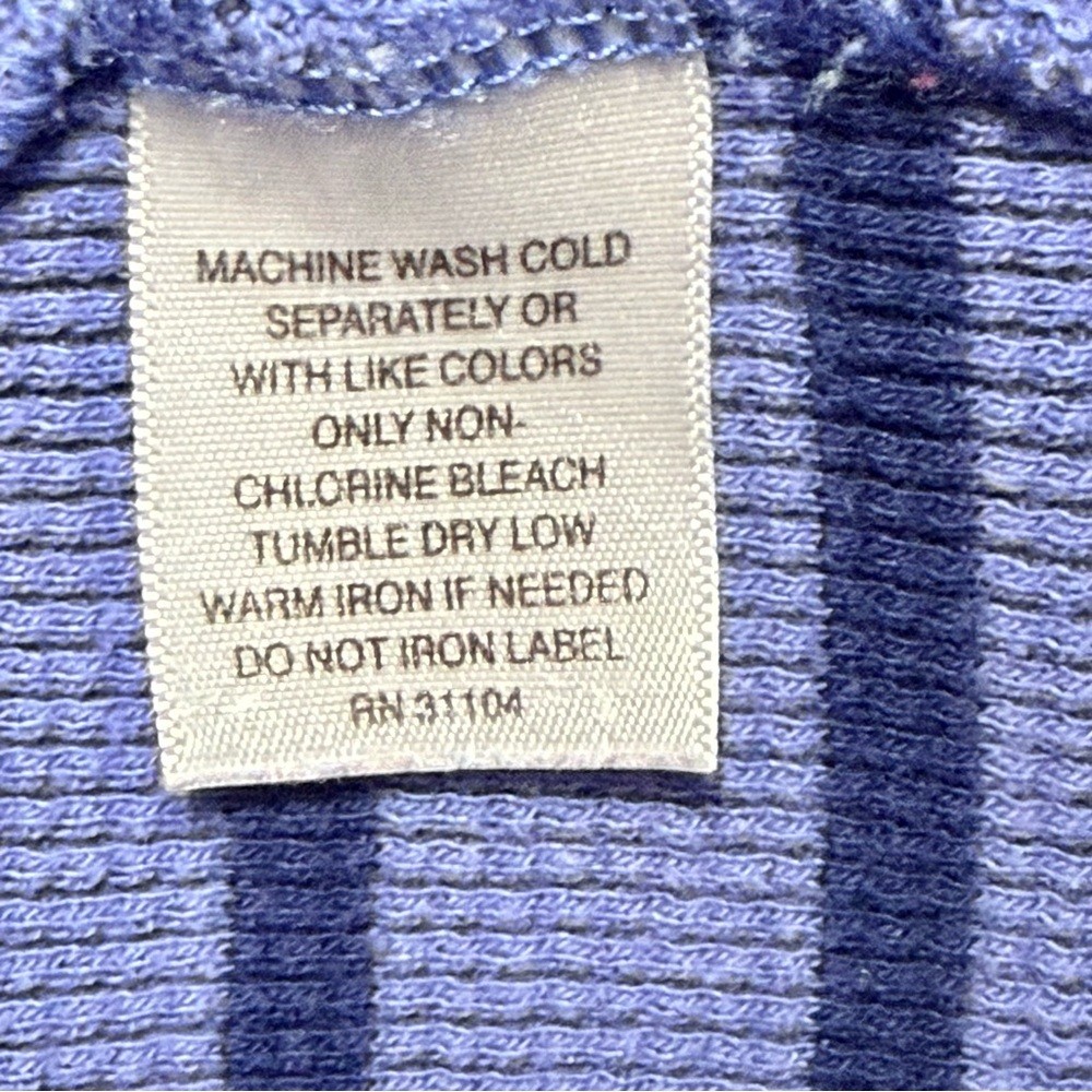 Saddlebred Blue and Black Striped Knit Thermal Shirt Size L Excellent gallery