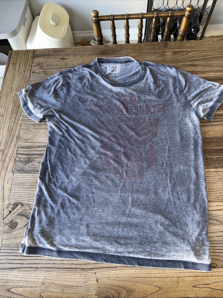 Transformers Men’s T-Shirt Size MEDIUM Gray Wash Hasbro Autobot Symbol