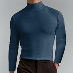Men’s Turtleneck Slim Fit Basic Tops Lightweight Pullover Long Sleeve T Shirt