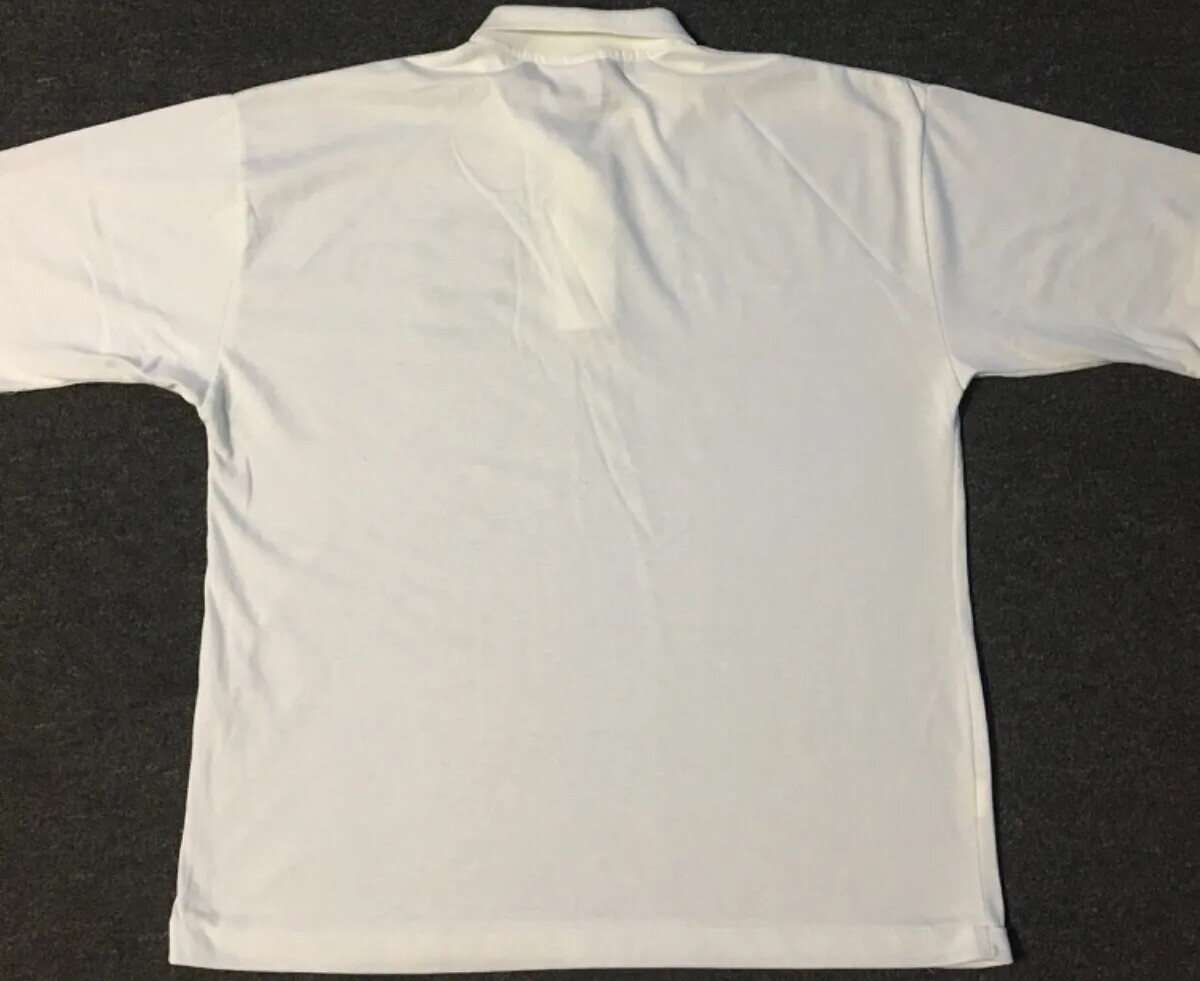 Vtg 90s Peace Love Happiness Polo Shirt XL Kindness Friendship Heart Grunge 80s gallery
