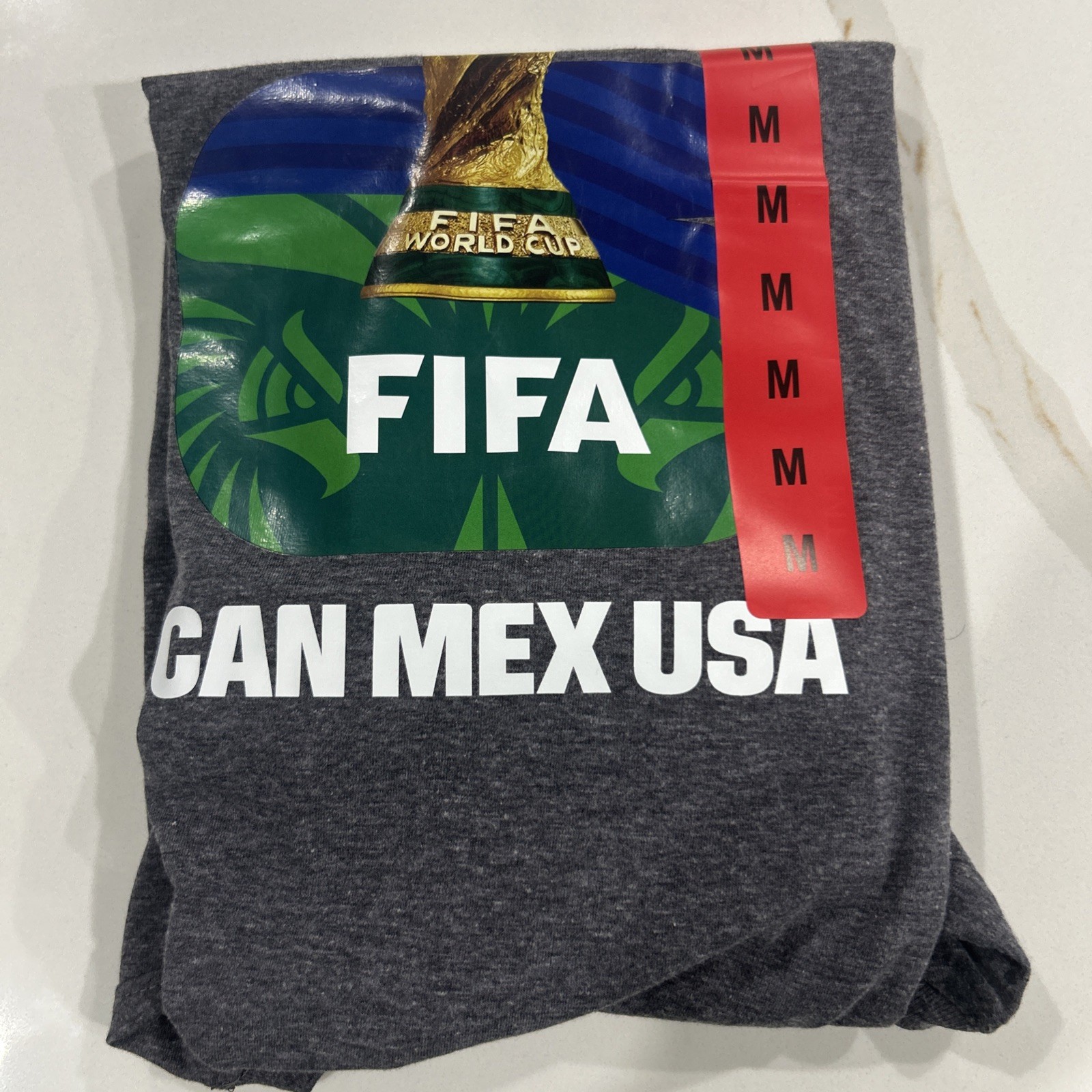 FIFA World Cup Men’s M Gray Graphic Print Logo Crew Neck Short Sleeve T-Shirt gallery