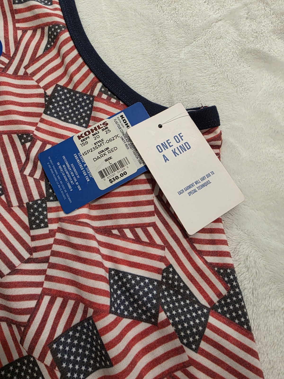 Hurley Men's Flag Four Corners Tank Top Shirt Size Large NWT NEW gallery