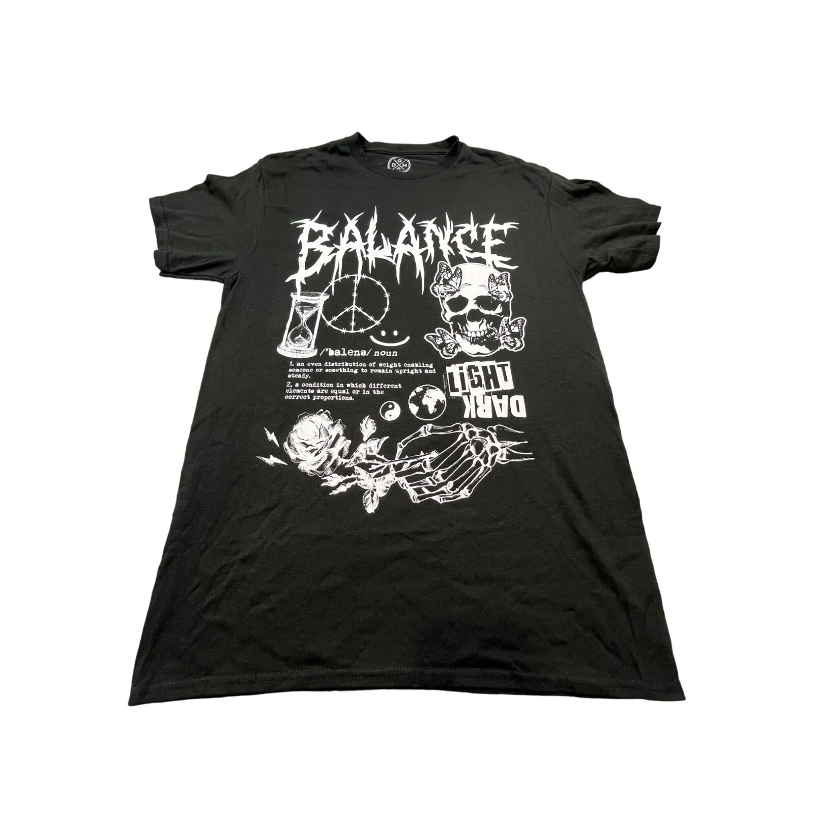 ODM Brand Balance Definition Skull Shirt Mens Medium Black Punk Rock Time gallery