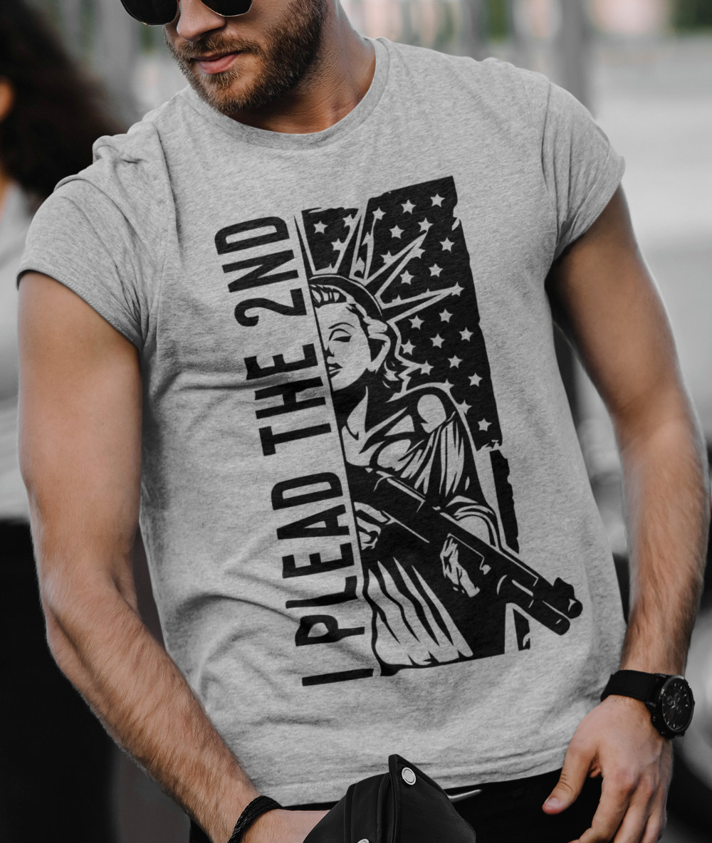 I Plead The 2nd Amendment Pro Gun Liberty America Patriotic Flag Men’s Shirt