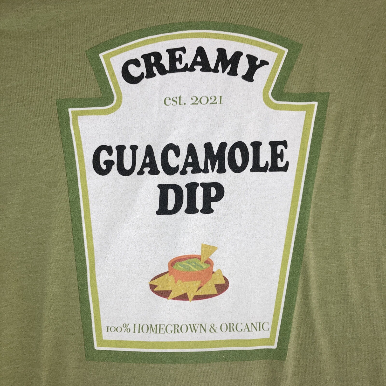 Creamy Guacamole Dip Mens Shirt XL- (Extra Large) Green T-shirt - Costume gallery