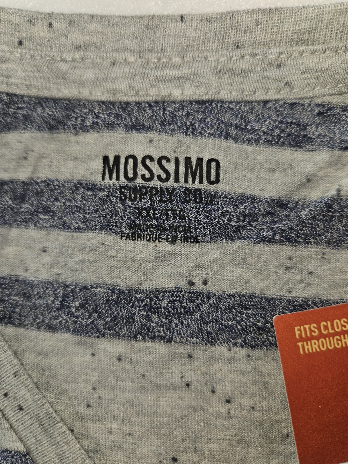Mossimo Supply Co. Men's Navy & Gray Striped V-Neck T-Shirt Size XXL gallery