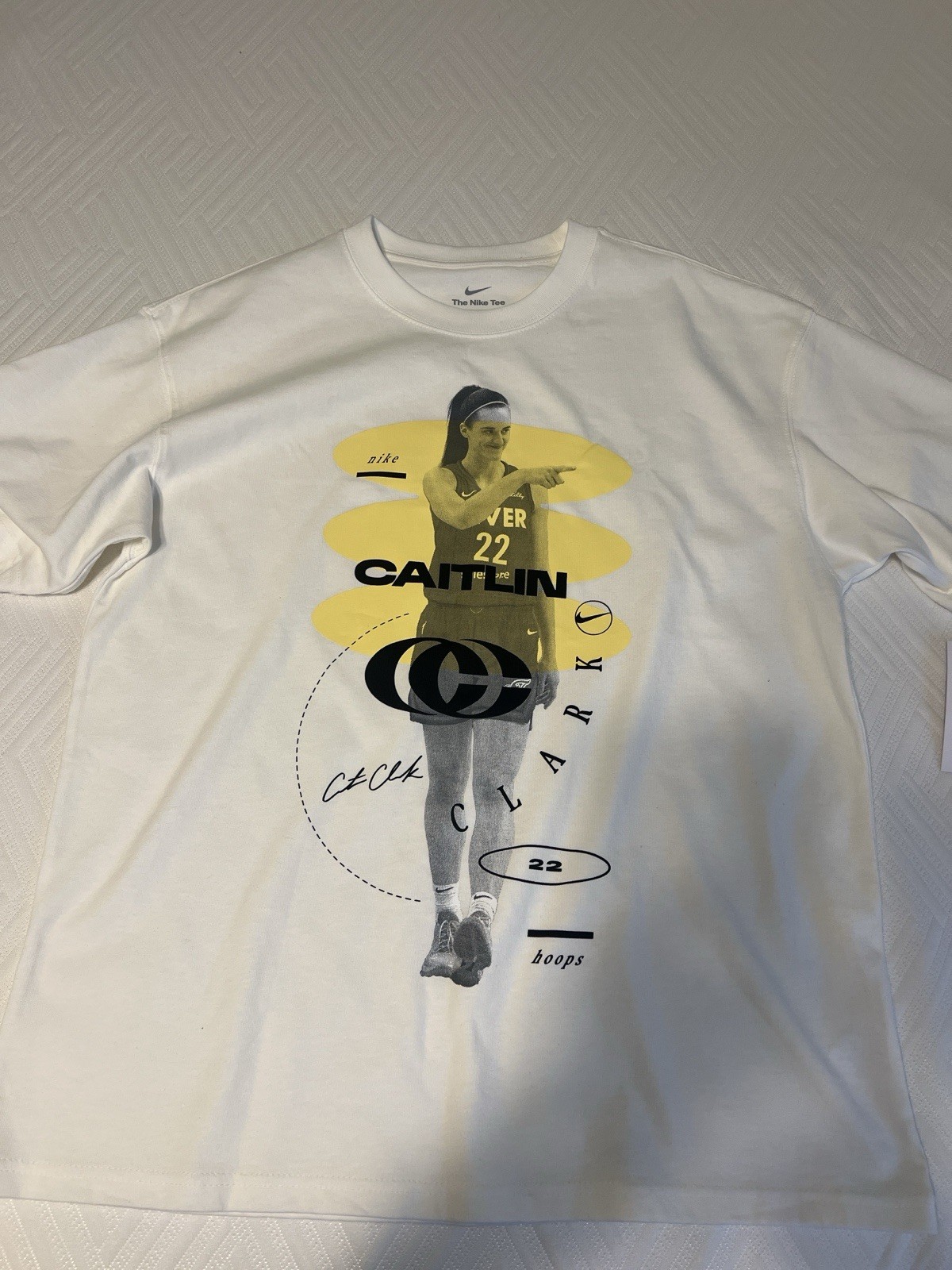 Nike The Nike Tee Caitlin Clark 22 Graphic Print Loose Fit White Men’s M