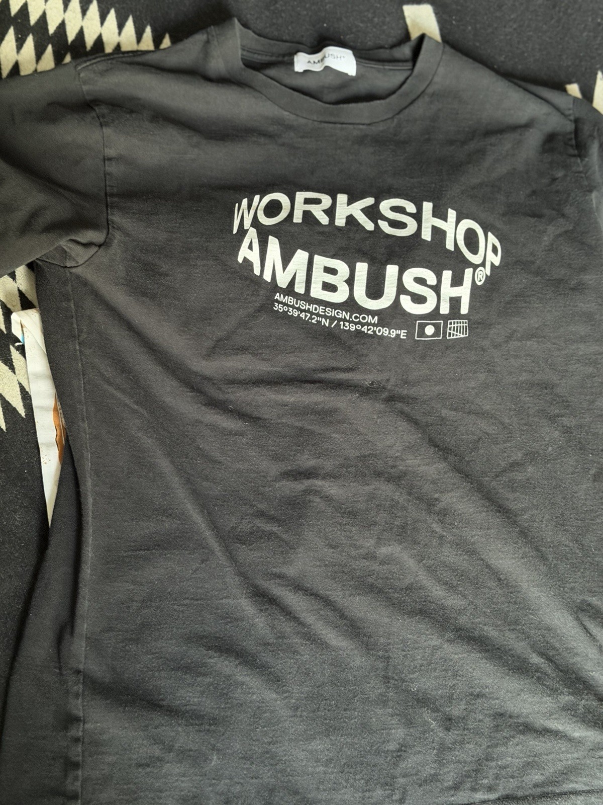 Ambush men's Logo Black Cotton Crewneck T- Shirt - XL made In Japan gallery