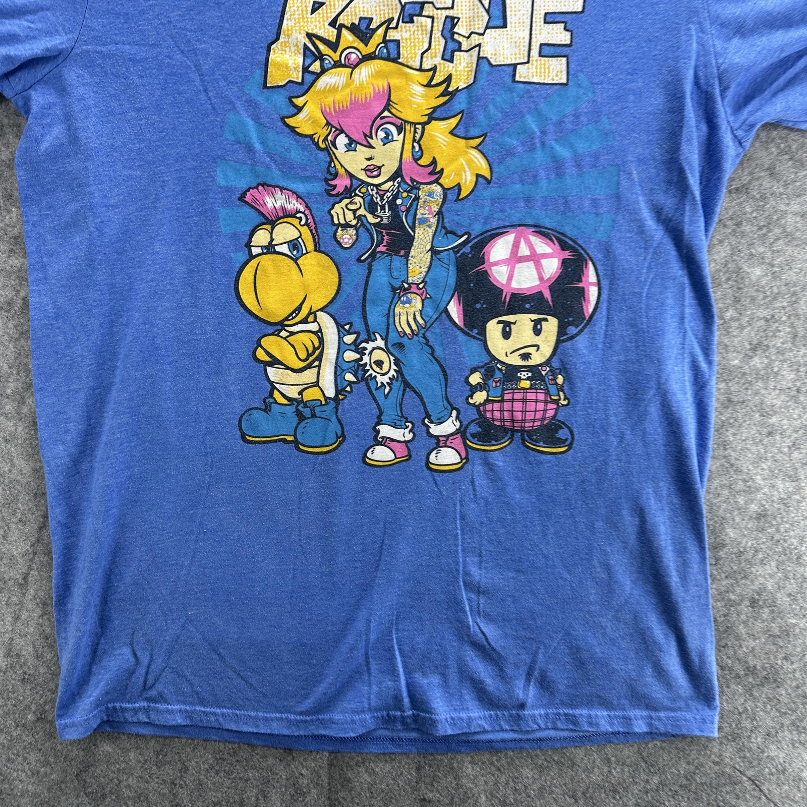 Video Game Rogue Shirt Mens Large Blue Punk Princess Parody Nintendo Tee Gamer gallery