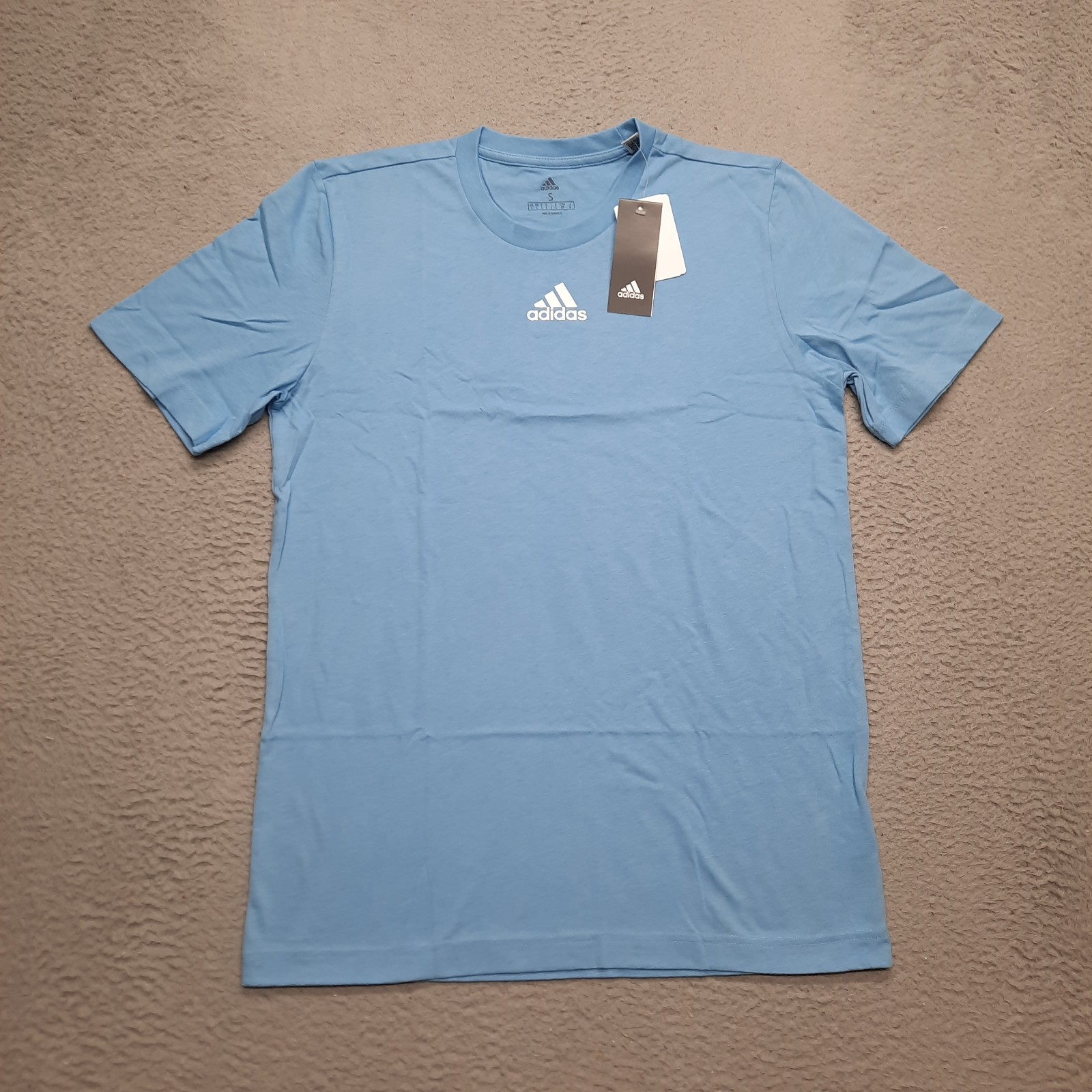 Adidas Fresh Tee T-Shirt Men's Size Small Sky Blue Short Sleeve Training Logo gallery